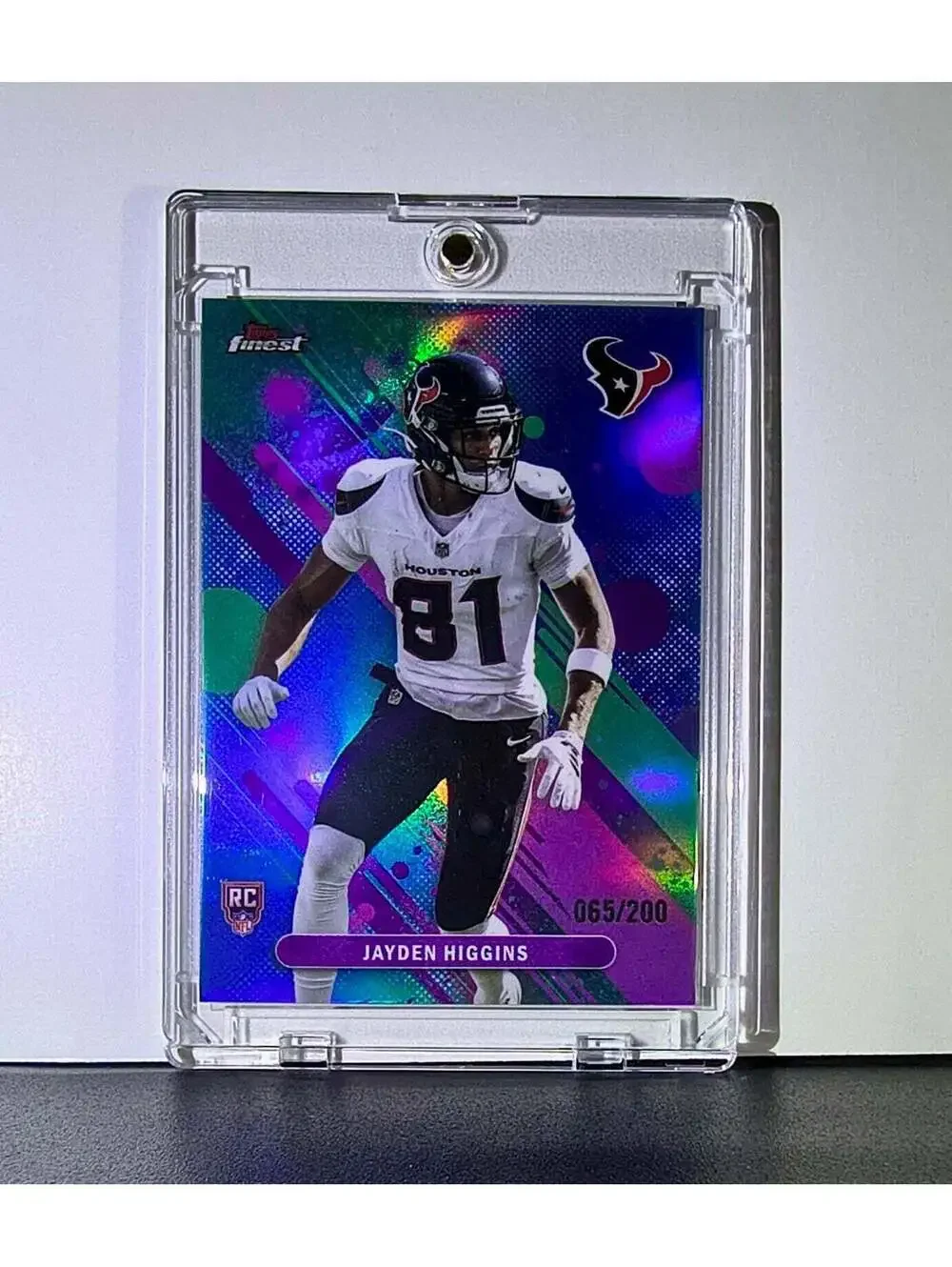 Jayden Higgins Rookie 2025 Topps Finest NFL #26 Card Houston Texans 065/200
